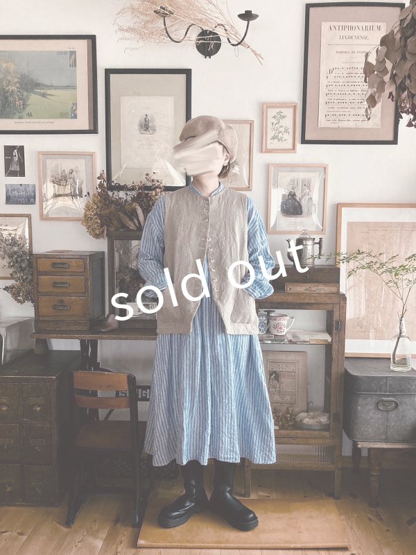 画像13: Reliure／ボタンベスト・リトアニアリネン (13)