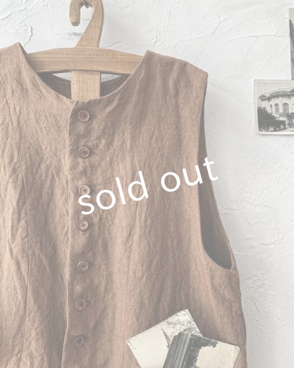 画像4: Reliure／ボタンベスト・アンティークブラウン (4)