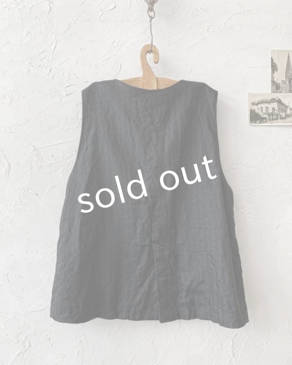 画像8: Reliure／ボタンベスト・ヘリンボーンブラック (8)