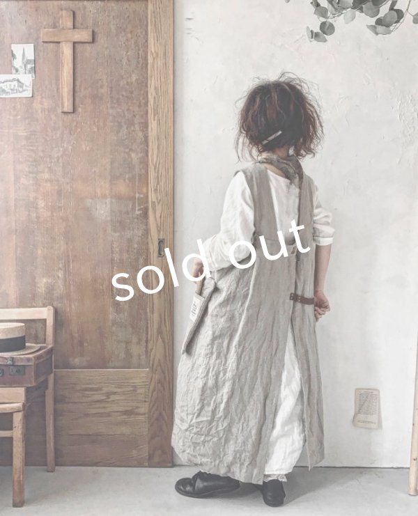 画像12: MARCHE' DE SOEUR／種蒔のエプロン・クラッシュリネン (12)