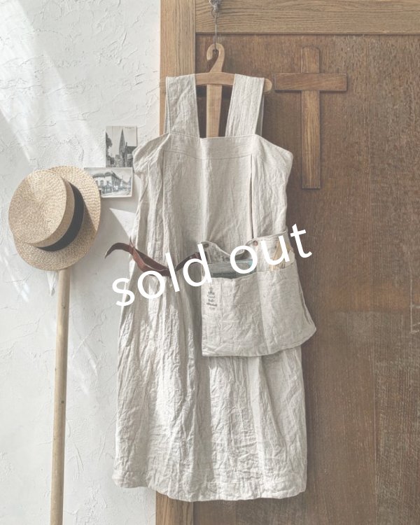 画像8: MARCHE' DE SOEUR／種蒔のエプロン・クラッシュリネン (8)