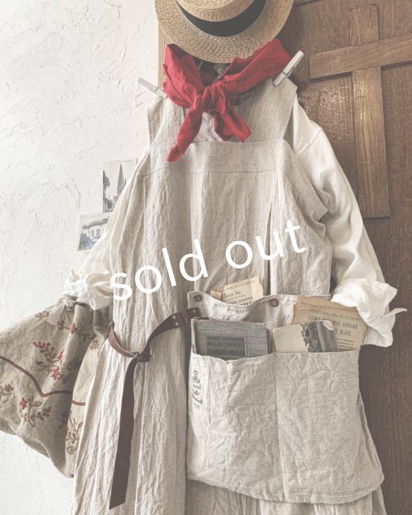 画像2: MARCHE' DE SOEUR／種蒔のエプロン・クラッシュリネン (2)