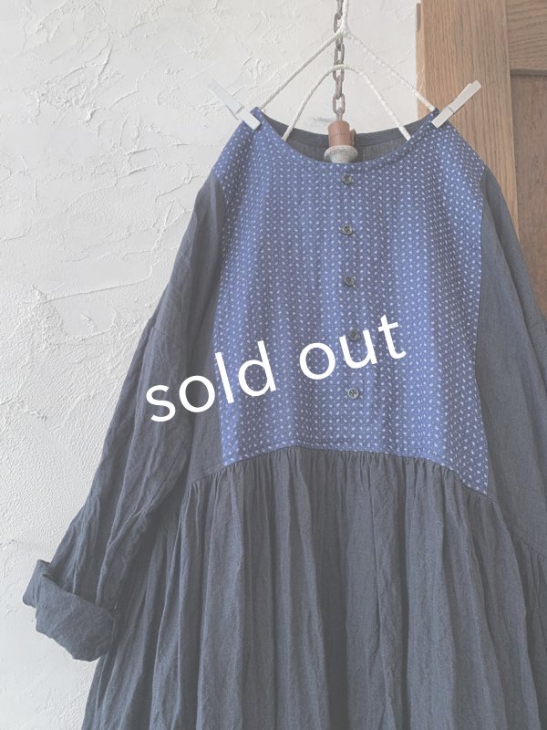 画像2: MARCHE' DE SOEUR/ターシャのワンピース・濃紺 (2)