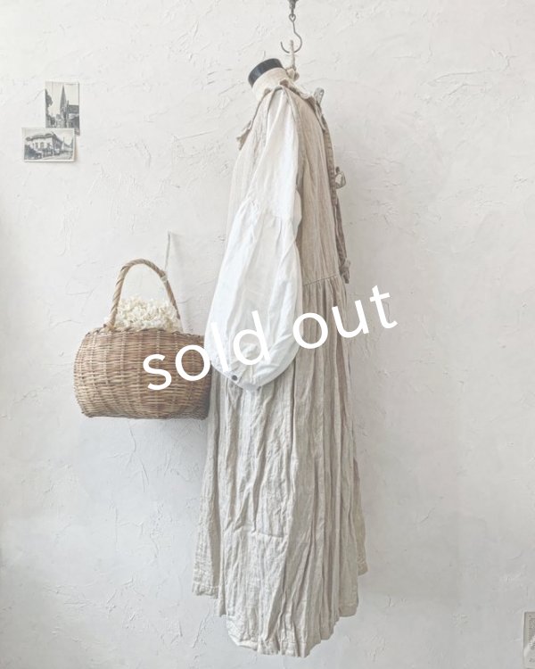 画像8: Avenue／後ろりぼんのフリルカラーワンピース・生成り (8)