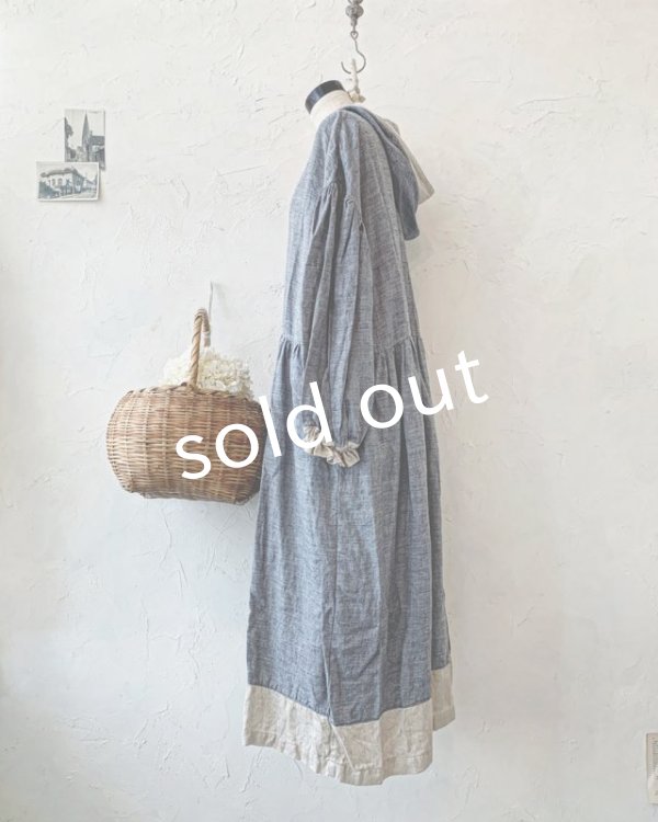 画像5: Avenue／バイカラーフードワンピース・ネイビー (5)