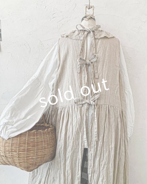 画像4: Avenue／後ろりぼんのフリルカラーワンピース・生成り (4)