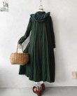 画像10: HALLELUJAH／Robe Medievale a Capuche フードドレス・dark green  (10)