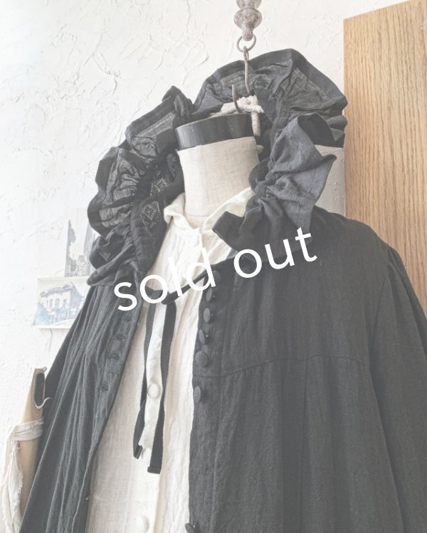 画像6: HALLELUJAH／Robe Medievale a Capuche フードドレス・black (6)