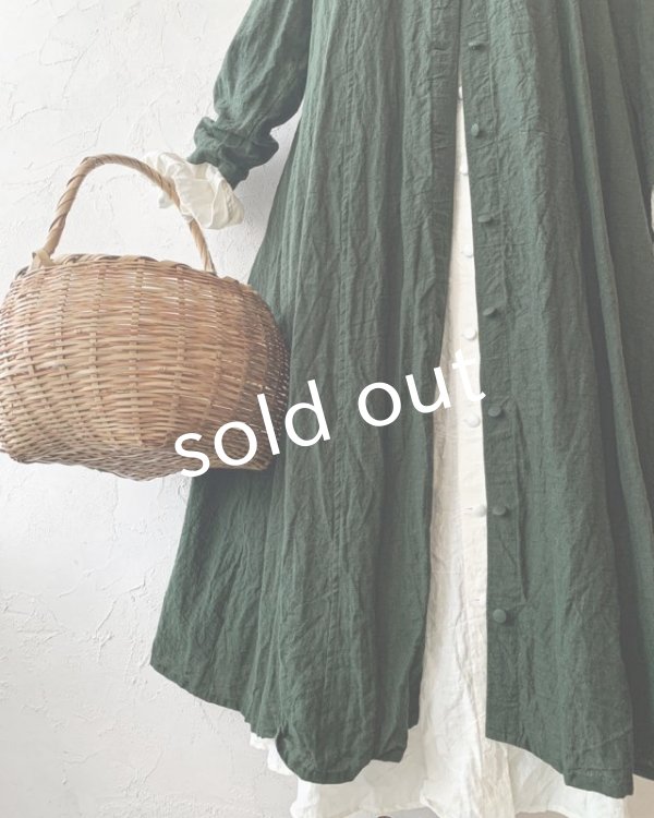 画像7: HALLELUJAH／Robe Medievale a Capuche フードドレス・dark green  (7)