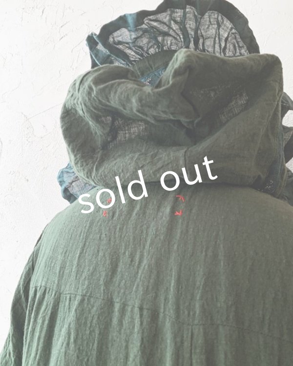 画像6: HALLELUJAH／Robe Medievale a Capuche フードドレス・dark green  (6)