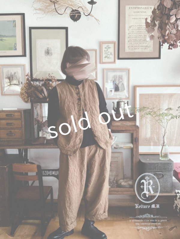 画像10: Reliure／タックパンツ・アンティークブラウン (10)