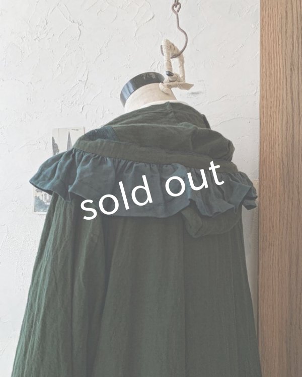 画像3: HALLELUJAH／Robe Medievale a Capuche フードドレス・dark green  (3)