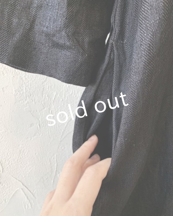 画像6: Reliure／へリンボンリネンワンピース・ネイビーブラック (6)