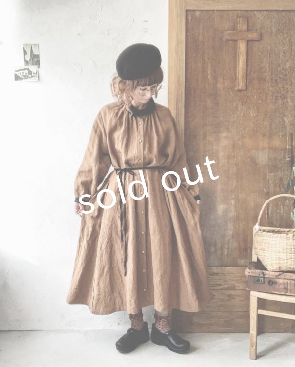 画像13: 【アンティークレースコサージュ付き】MARCHE' DE SOEUR／アンのリボンワンピース・アンティークブラウン (13)