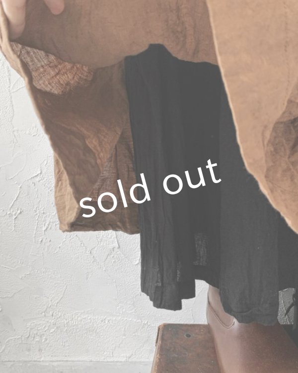 画像5: MARCHE' DE SOEUR/二枚仕立ての種蒔きポケットスカート・アンティークブラウン (5)