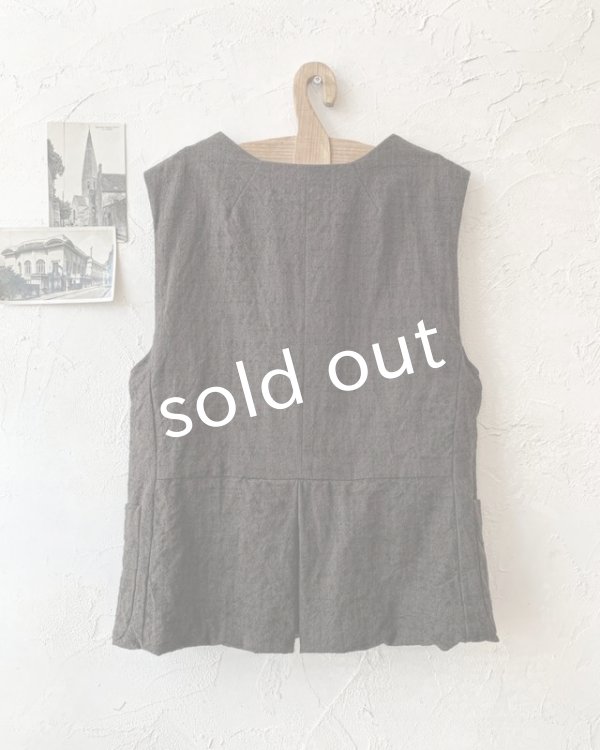 画像7: Reliure／ボタンベスト・ダークセピア (7)