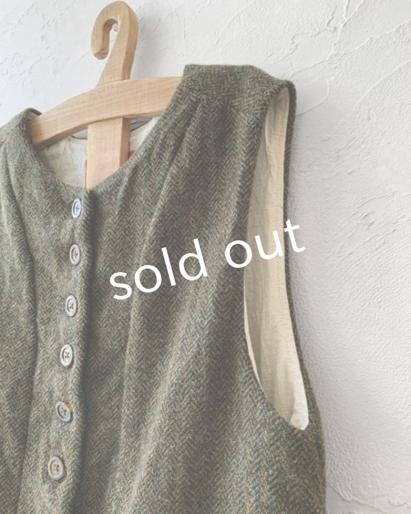 画像5: Reliure／ボタンベスト・ウールフォレスト (5)