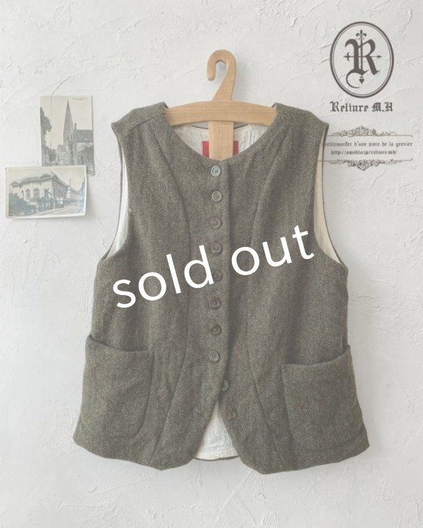 画像3: Reliure／ボタンベスト・ウールフォレスト (3)
