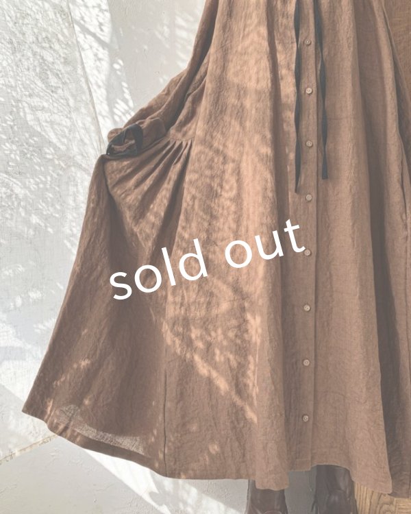 画像8: 【アンティークレースコサージュ付き】MARCHE' DE SOEUR／アンのリボンワンピース・アンティークブラウン (8)