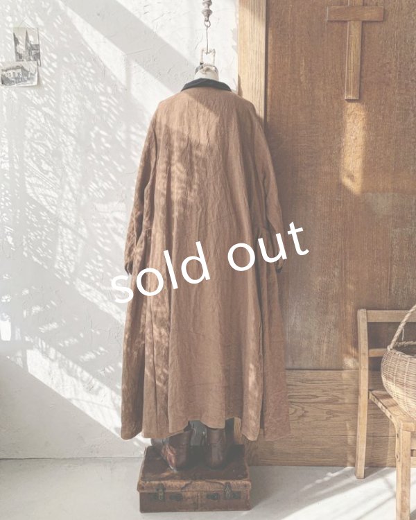 画像7: 【アンティークレースコサージュ付き】MARCHE' DE SOEUR／アンのリボンワンピース・アンティークブラウン (7)