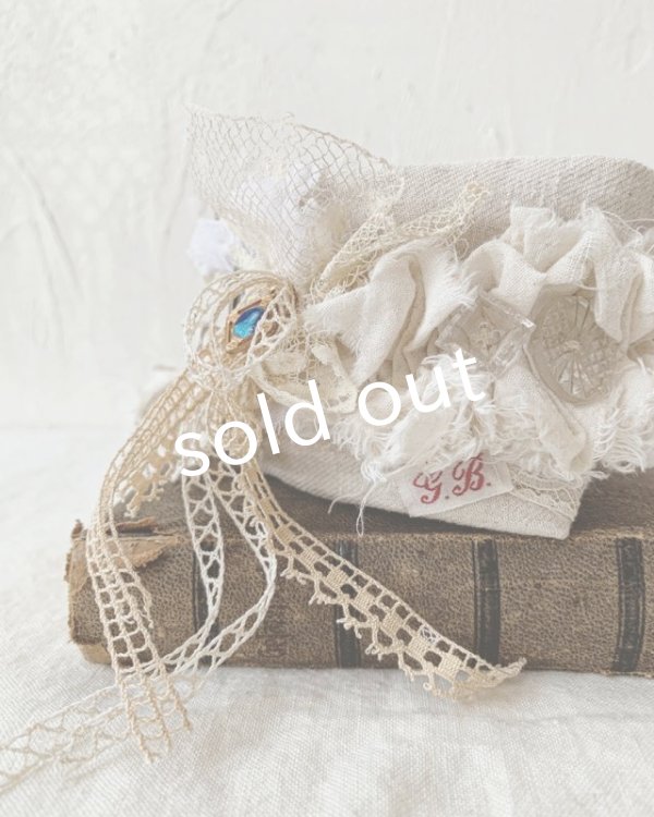 画像5: pollenbienco／アンティークレースのクッションブレスレット・A (5)