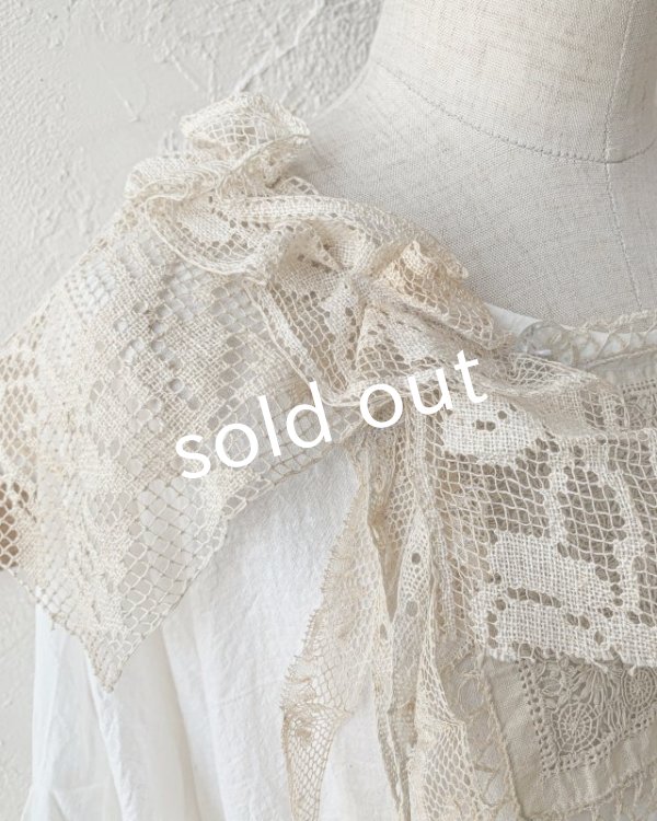 画像5: pollenbienco／アンティークレースのブラウス (5)