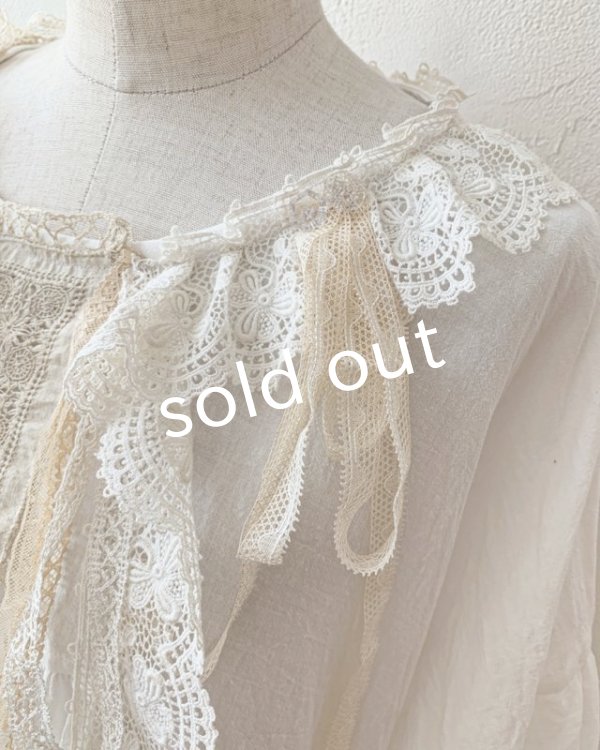 画像7: pollenbienco／アンティークレースのブラウス (7)