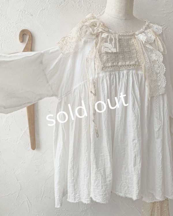 画像3: pollenbienco／アンティークレースのブラウス (3)