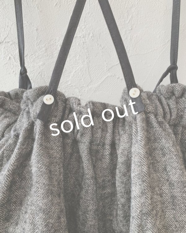 画像10: MARCHE' DE SOEUR／シェットランドウールヘリンボーン ピエロパンツ・チャコール (10)