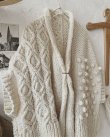 画像15: nepal hand knit/ニットポンチョ・ブラック【フランスアンティーク・エパングル付】 (15)