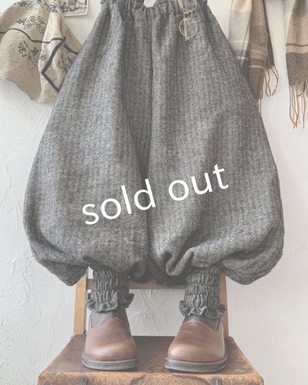 画像3: MARCHE' DE SOEUR／シェットランドウールヘリンボーン ピエロパンツ・チャコール (3)