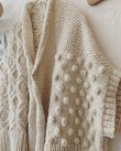 画像4: nepal hand knit/ニットポンチョ・アイボリー【フランスアンティーク・エパングル付】 (4)