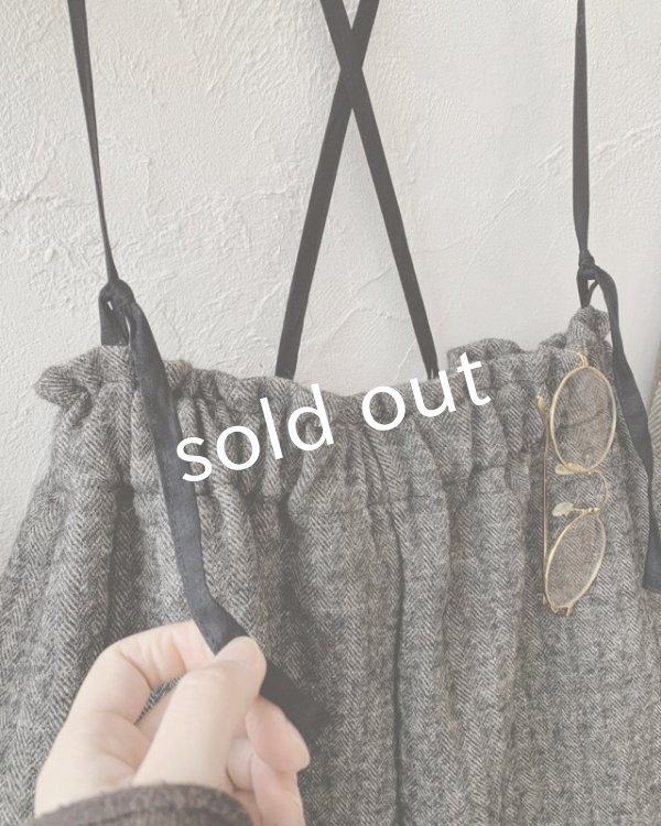 画像5: MARCHE' DE SOEUR／シェットランドウールヘリンボーン ピエロパンツ・チャコール (5)