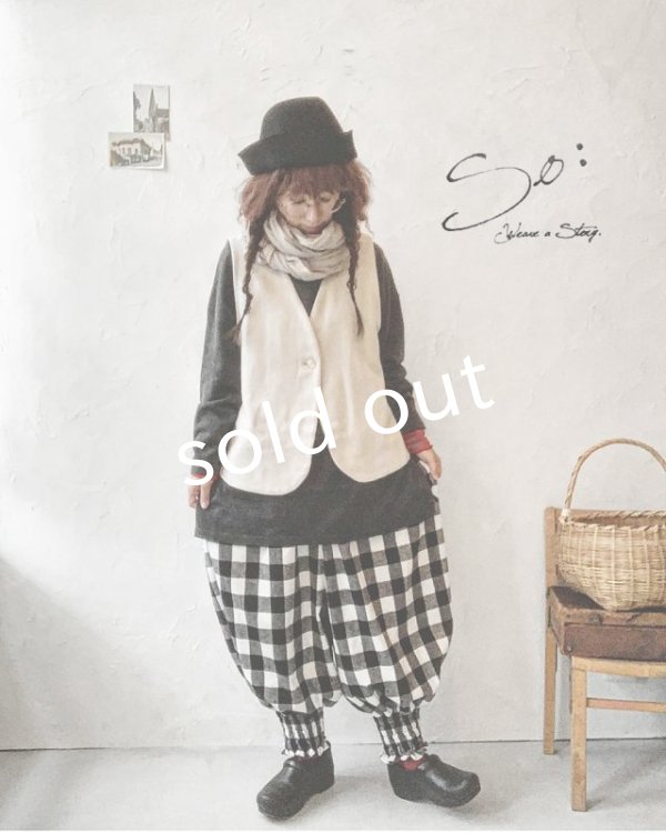 画像7: MARCHE' DE SOEUR／ほんわりピエロパンツ・ブロックチェック (7)