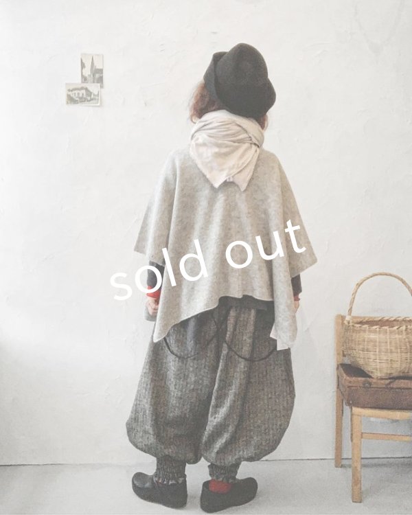 画像13: MARCHE' DE SOEUR／シェットランドウールヘリンボーン ピエロパンツ・チャコール (13)