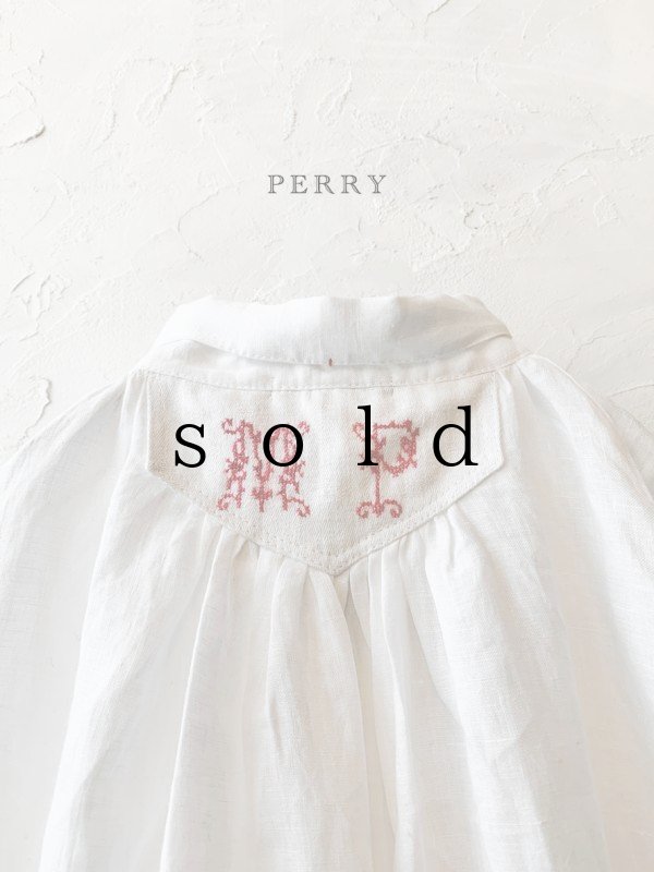 画像1: PERRY/ Lace coller button op ・white (1)