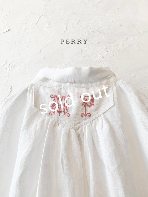 画像1: PERRY/ Lace coller button op ・white (1)