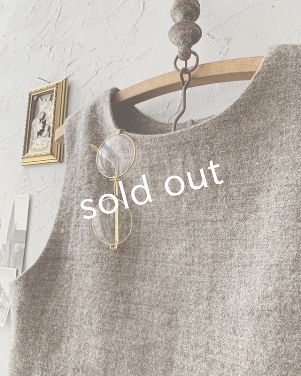 画像6: MARCHE' DE SOEUR／シェットランドウールへリンボーン ちびベスト・モカベージュ (6)