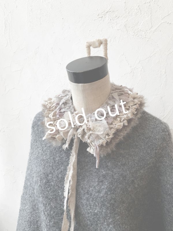 画像8: toromeco／裂き編みファーティペット・greige (8)