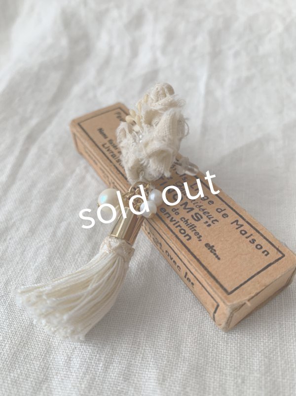 画像6: toromeco／裂き編みの耳飾り・tiny flower tassel (6)