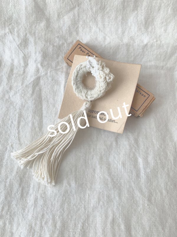 画像3: toromeco／草木染め tiny wreath & tassel brooch・smoky yellow (3)