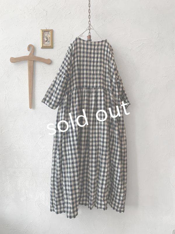 画像9: MARCHE' DE SOEUR／ギャザーワンピース・ギンガムチェック (9)