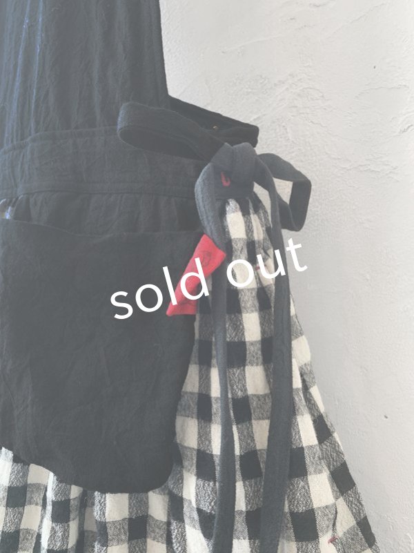 画像3: MARCHE' DE SOEUR／バッククロスワンピース・黒×ギンガム (3)