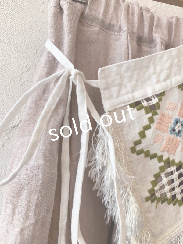 画像4: PERRY/ vintage emproidery tablier sk・pink (4)