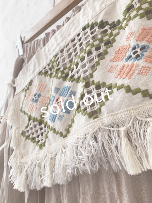 画像3: PERRY/ vintage emproidery tablier sk・pink (3)