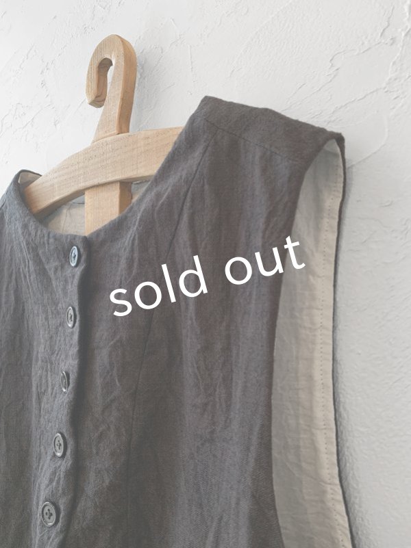 画像6: Reliure／ボタンベスト・チャコール (6)