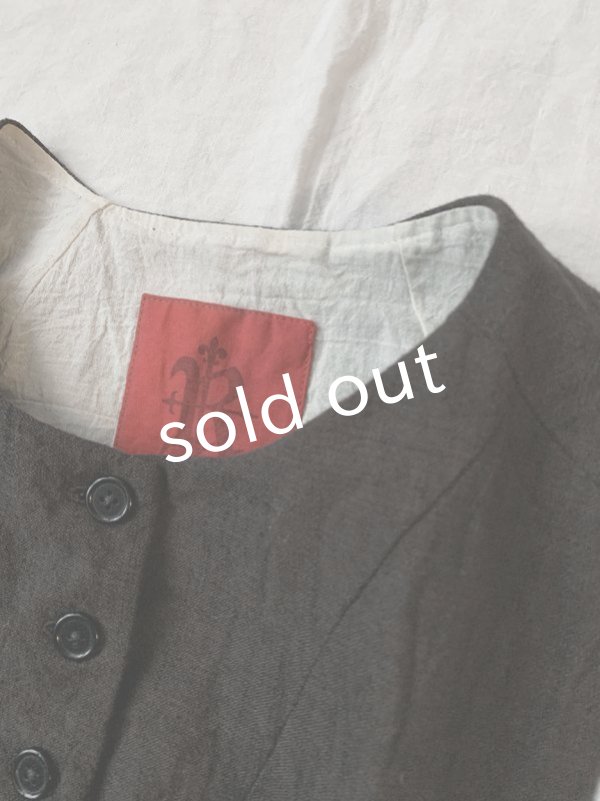 画像10: Reliure／ボタンベスト・チャコール (10)
