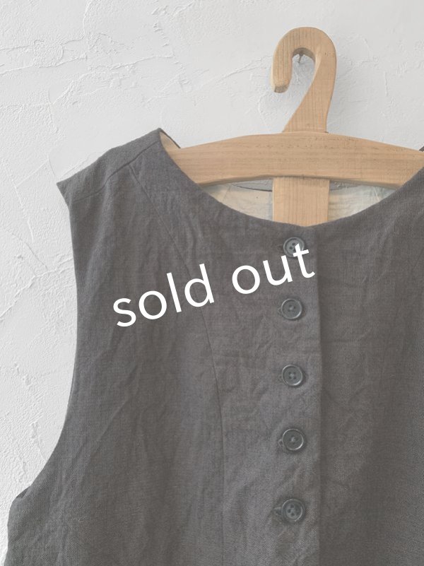 画像7: Reliure／ボタンベスト・チャコール (7)