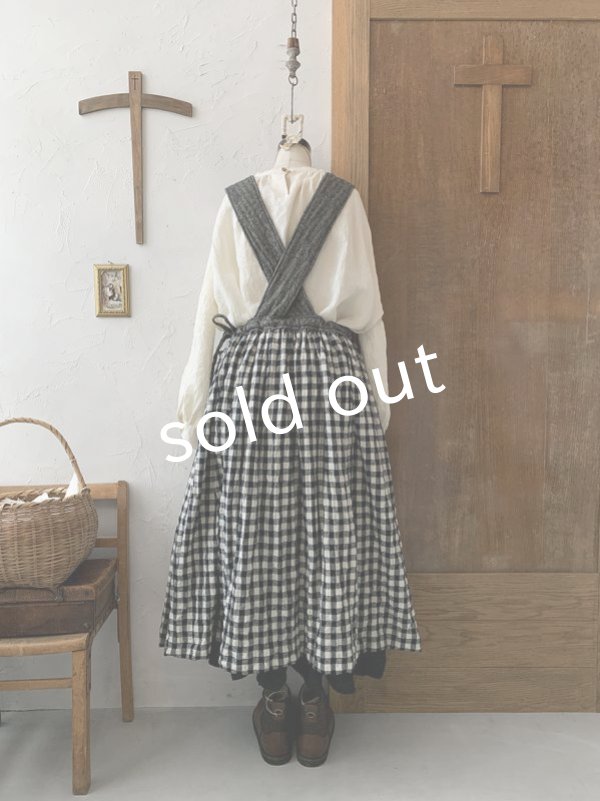 画像6: MARCHE' DE SOEUR／バッククロスワンピース・へリンボン×ギンガム (6)