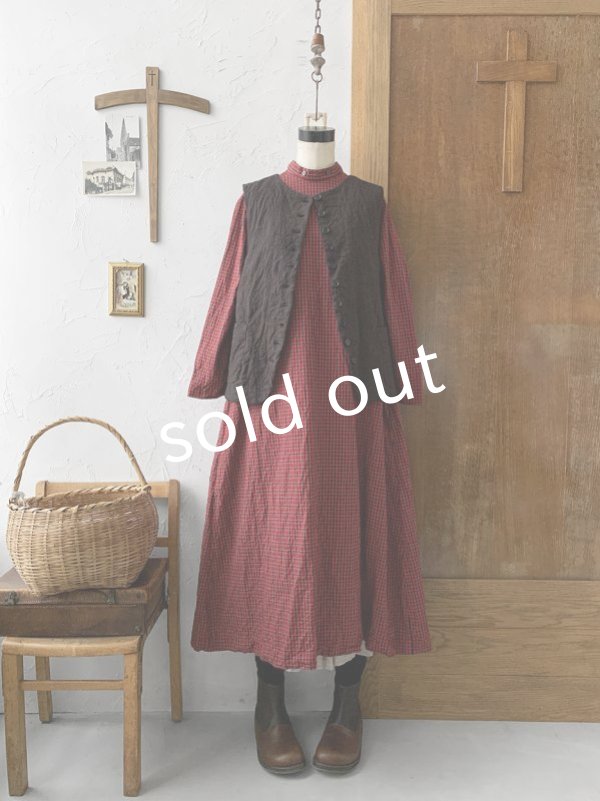 画像3: Reliure／ボタンベスト・チャコール (3)